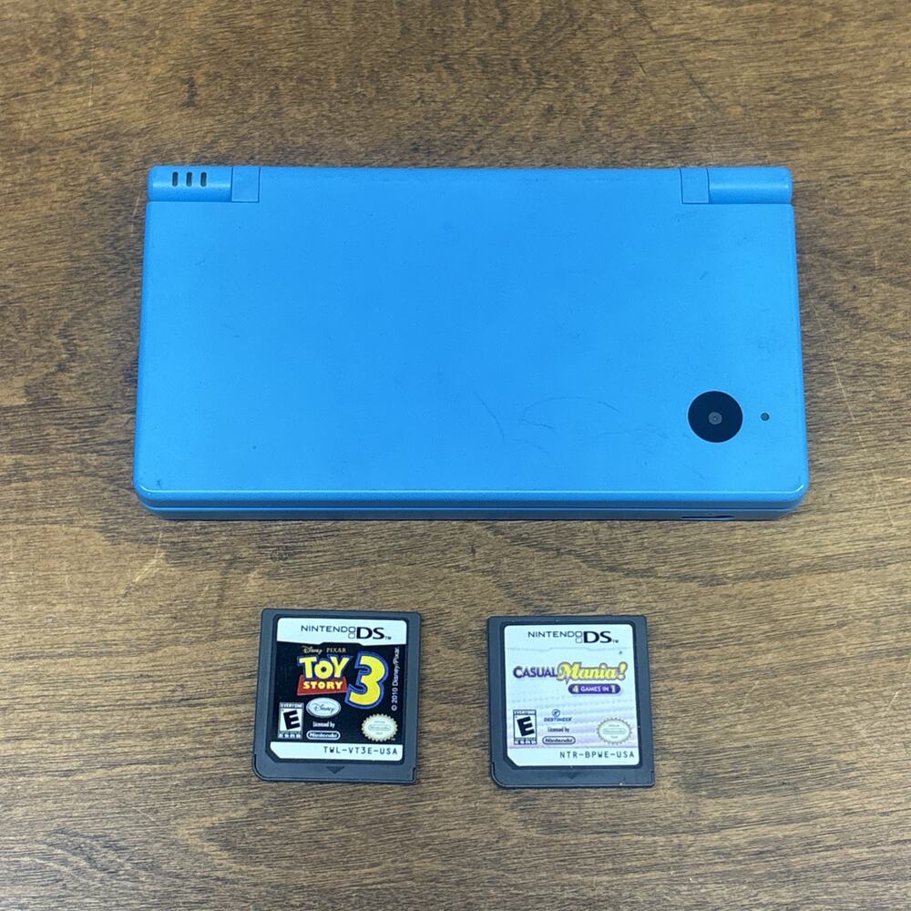 Nintendo DSi Blue Handheld Console System W/Stylus And Games Toy Story 3!